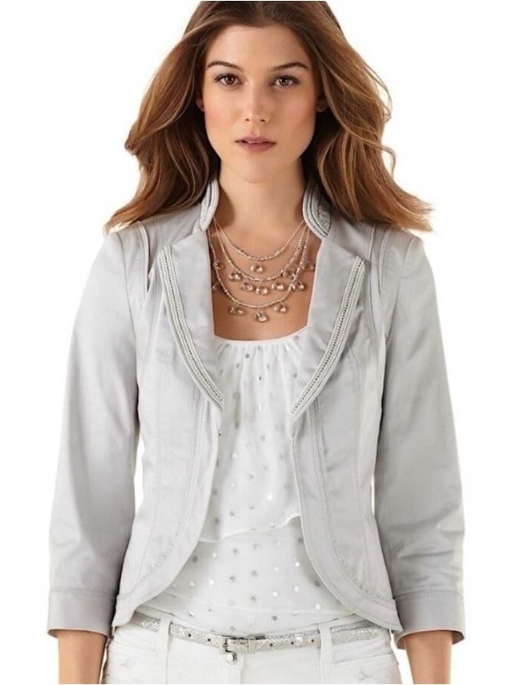White House Black Market Cutaway Cropped Jacket